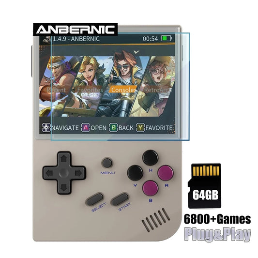 ANBERNIC RG35XX  Linux Handheld Garlic Portable Game Console 3.5'' IPS Screen HDMI-compatible TV Output 2600mAh Plug And Play